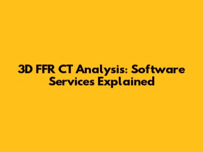 3D FFR CT Analysis: Software Services Explained
