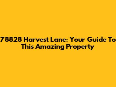 78828 Harvest Lane: Your Guide To This Amazing Property