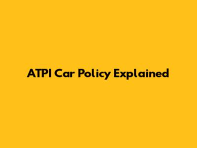 ATPI Car Policy Explained