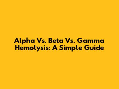 Alpha Vs. Beta Vs. Gamma Hemolysis: A Simple Guide