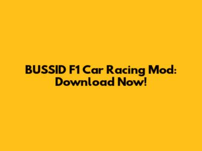 BUSSID F1 Car Racing Mod: Download Now!