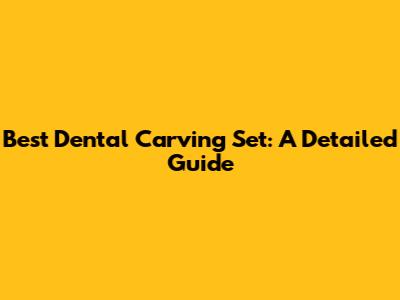 Best Dental Carving Set: A Detailed Guide