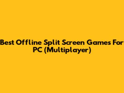Best Offline Split Screen Games For PC (Multiplayer)