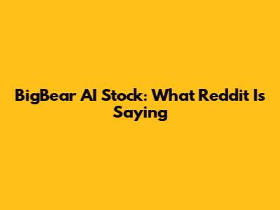 BigBear AI Stock: What Reddit Is Saying