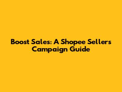 Boost Sales: A Shopee Seller's Campaign Guide
