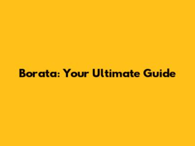 Borata: Your Ultimate Guide