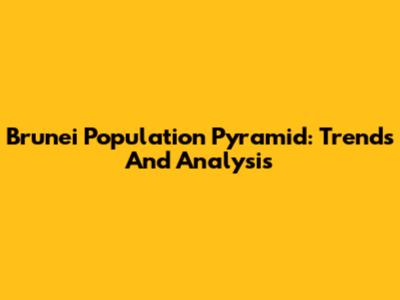 Brunei Population Pyramid: Trends And Analysis