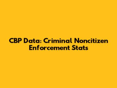 CBP Data: Criminal Noncitizen Enforcement Stats