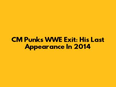 CM Punk's WWE Exit: His Last Appearance In 2014