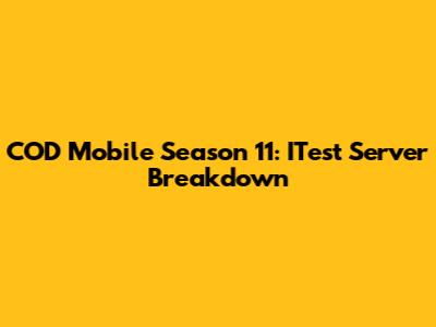 COD Mobile Season 11: ITest Server Breakdown
