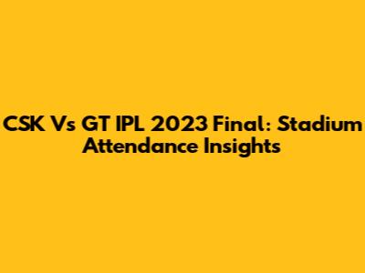 CSK Vs GT IPL 2023 Final: Stadium Attendance Insights