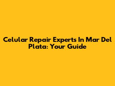 Celular Repair Experts In Mar Del Plata: Your Guide