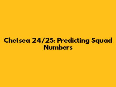 Chelsea 24/25: Predicting Squad Numbers