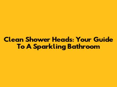 Clean Shower Heads: Your Guide To A Sparkling Bathroom