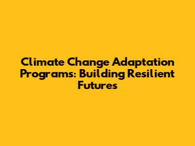 Climate Change Adaptation Programs: Building Resilient Futures