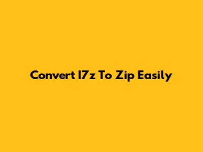 Convert I7z To Zip Easily