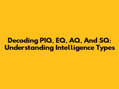 Decoding PIQ, EQ, AQ, And SQ: Understanding Intelligence Types