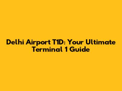 Delhi Airport T1D: Your Ultimate Terminal 1 Guide