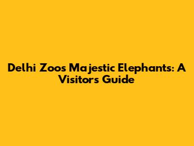 Delhi Zoo's Majestic Elephants: A Visitor's Guide