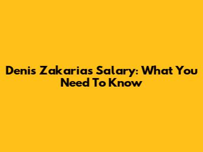 Denis Zakaria's Salary: What You Need To Know