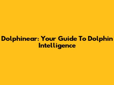 Dolphinear: Your Guide To Dolphin Intelligence