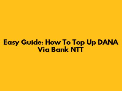 Easy Guide: How To Top Up DANA Via Bank NTT