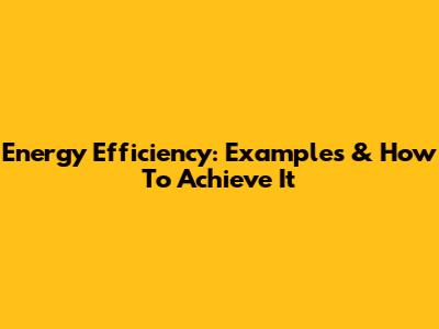 Energy Efficiency: Examples & How To Achieve It