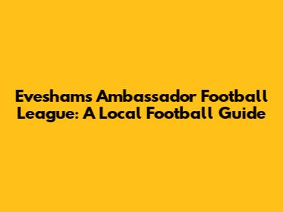 Evesham's Ambassador Football League: A Local Football Guide
