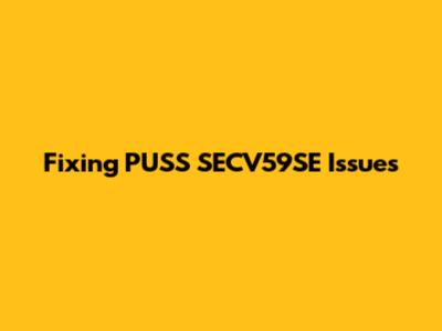 Fixing PUSS SECV59SE Issues