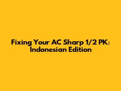 Fixing Your AC Sharp 1/2 PK: Indonesian Edition