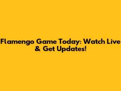 Flamengo Game Today: Watch Live & Get Updates!