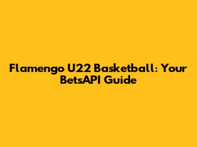 Flamengo U22 Basketball: Your BetsAPI Guide