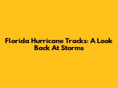 Florida Hurricane Tracks: A Look Back At Storms