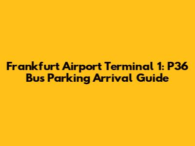 Frankfurt Airport Terminal 1: P36 Bus Parking Arrival Guide
