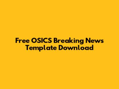 Free OSICS Breaking News Template Download