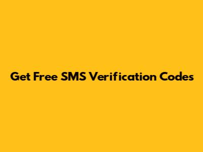 Get Free SMS Verification Codes