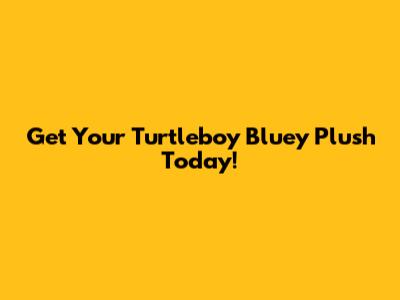 Get Your Turtleboy Bluey Plush Today!