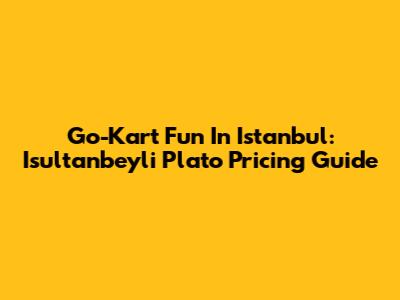 Go-Kart Fun In Istanbul: Isultanbeyli Plato Pricing Guide