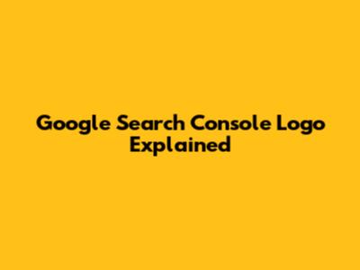 Google Search Console Logo Explained