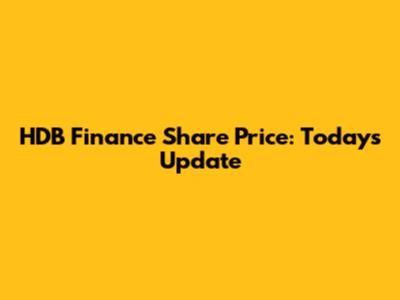 HDB Finance Share Price: Today's Update
