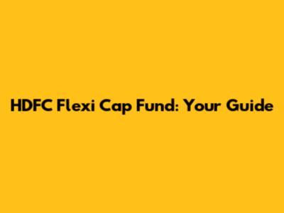 HDFC Flexi Cap Fund: Your Guide