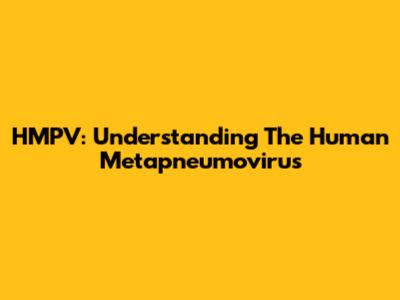 HMPV: Understanding The Human Metapneumovirus