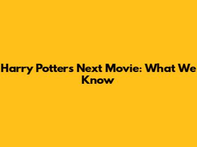 Harry Potter's Next Movie: What We Know