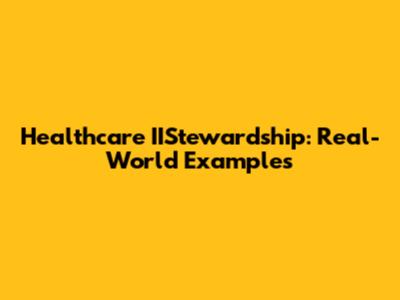 Healthcare IIStewardship: Real-World Examples