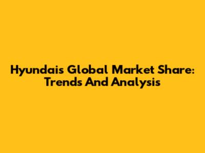 Hyundai's Global Market Share: Trends And Analysis