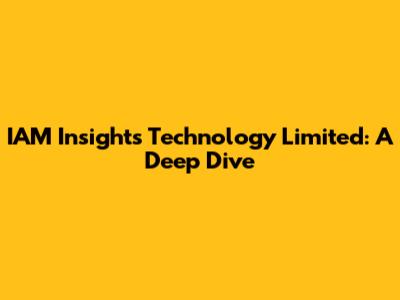 IAM Insights Technology Limited: A Deep Dive
