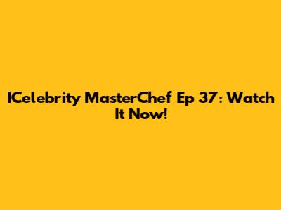 ICelebrity MasterChef Ep 37: Watch It Now!