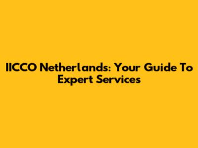 IICCO Netherlands: Your Guide To Expert Services