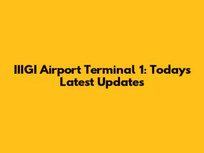 IIIGI Airport Terminal 1: Today's Latest Updates