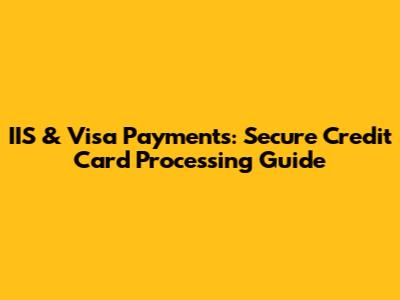 IIS & Visa Payments: Secure Credit Card Processing Guide